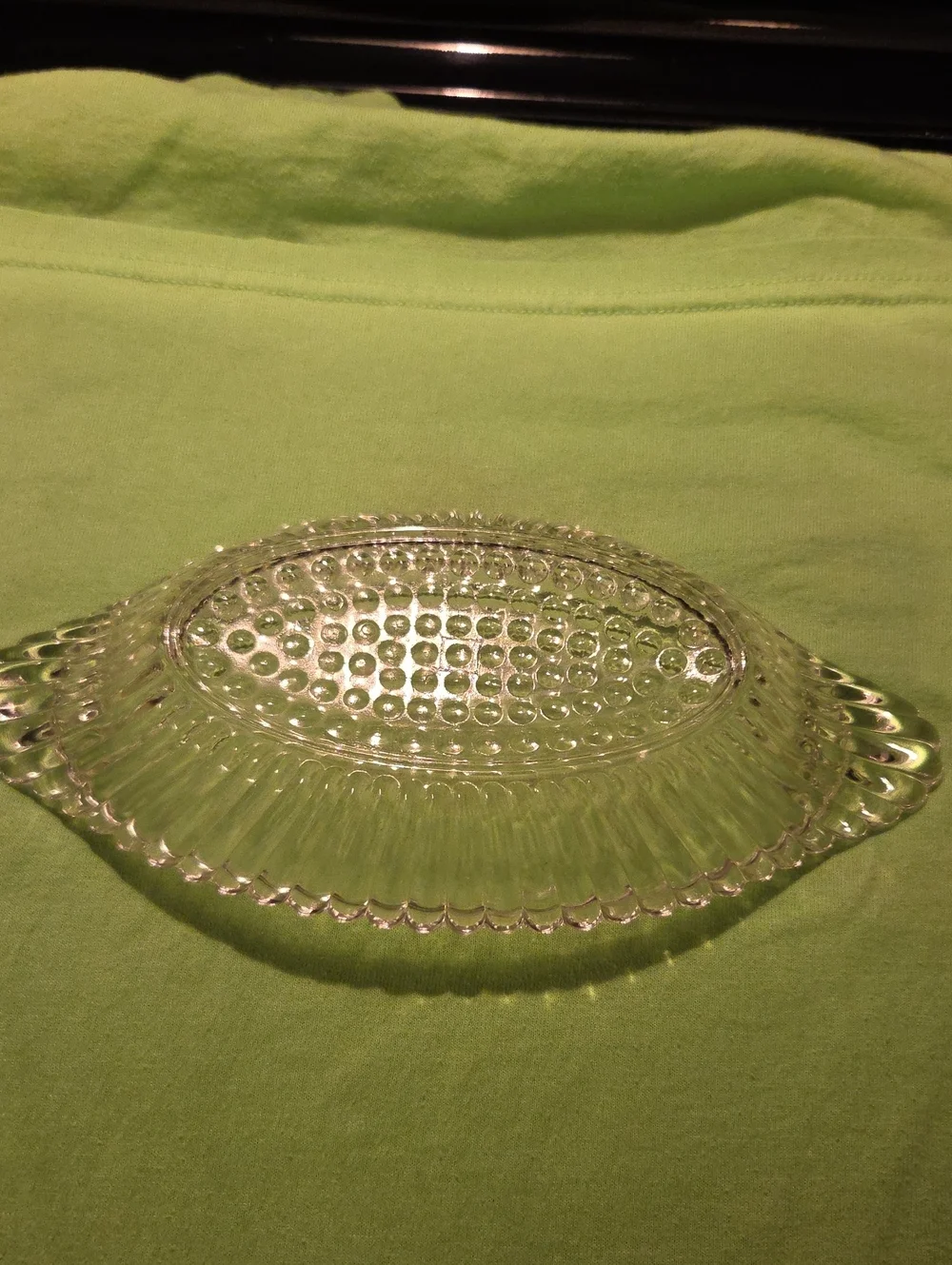 Set of 3 Clear Oval Pressed Glass Dishes Jeanette Antique Banana Split Boats